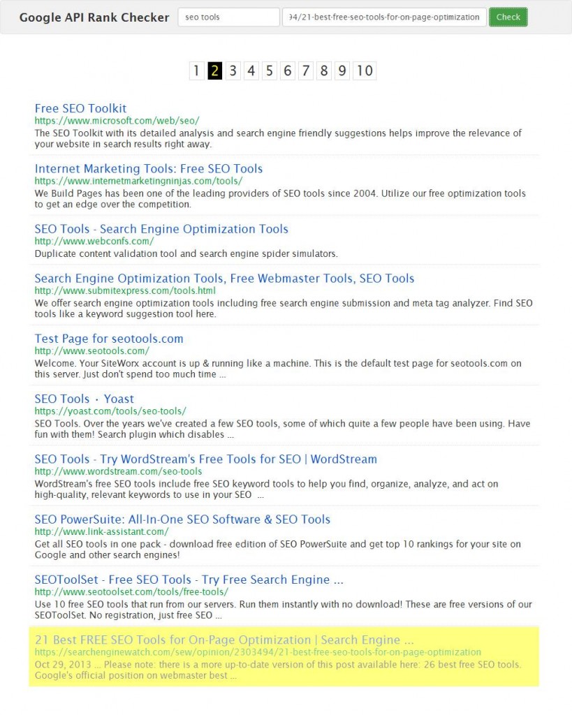 Google API Based Rank Checker API Tools